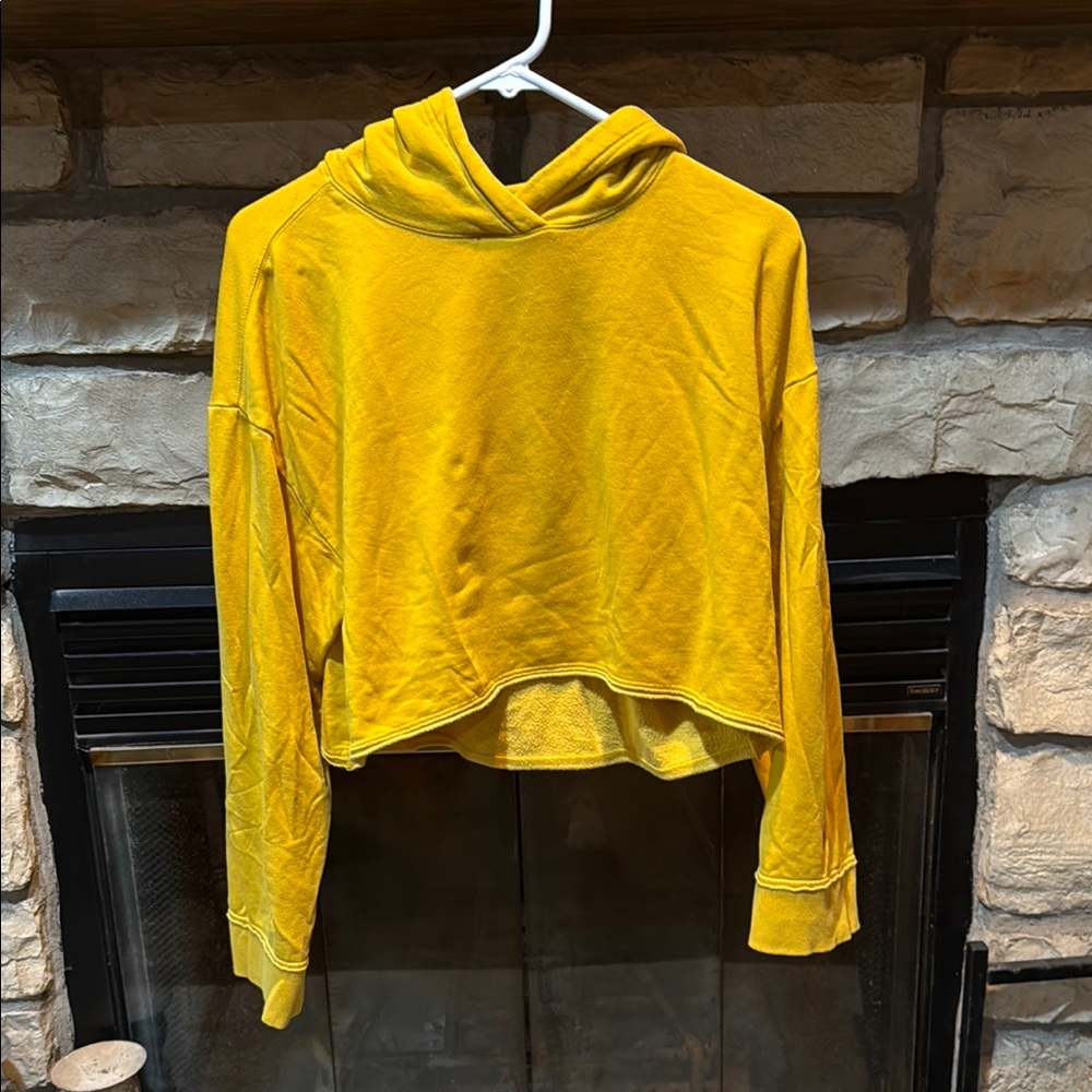 Nike Yellow Cropped Boxy Long Sleeve Hoodie